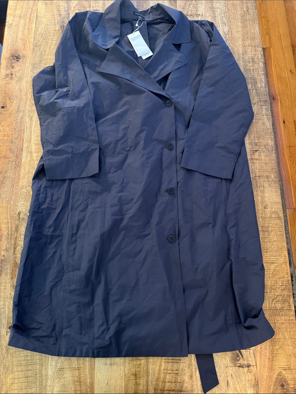 Eileen Fisher Light Cotton Nylon Classic Belted Trench Coat - Women XL NEW NWT